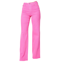 Judy Blue Hot Pink 24W Garment Dyed High Waist JB88816C-CO Raw Hem  - £25.42 GBP