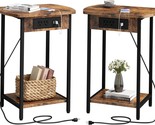 End Tables With Charging Station, Set Of 2 Side Tables With Usb Ports And - $103.96