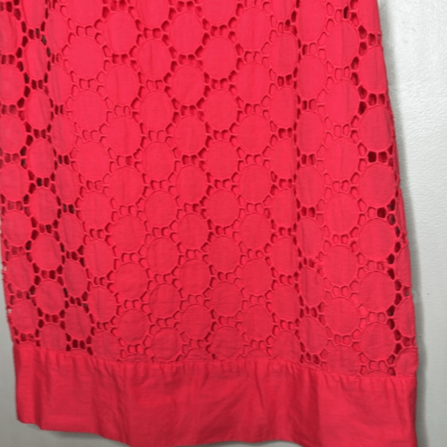 LAUNDRY Shelli Segal Women's 8 Pink Coral Sleeveless Shift Dress Crochet Overlay Item image 3