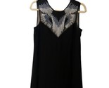 BCBG Luciele Evening Gown Black Embellished Dress Low Back Sheer Chiffon... - $44.99