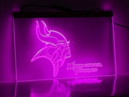 Minnesota Vikings LED Neon Light Sign NFL Football Fan Home Bar Man Cave Unique - £20.85 GBP