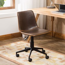 Cesena Faux Leather Swivel Office Chair, Antique Brown - $70.99