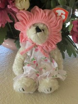 Ty Attic Treasures Rosalie Pink Flower Cap Fully Jointed NEW - $207.11 MXN