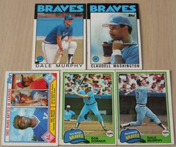 Topps 1986 Dale Murphy Plus 4 other Braves Baseball Cards set #17 - £1.01 GBP