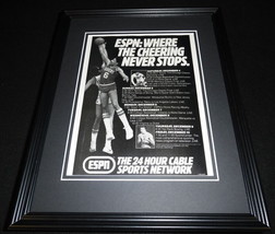 Dr J Julius Erving 1982 ESPN 11x14 Framed ORIGINAL Vintage Advertisement - £40.18 GBP