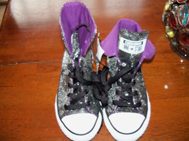 Converse All Star Black/Silver Convertible Shoes Size 12 Girl&#39;s NEW LAST... - $40.80