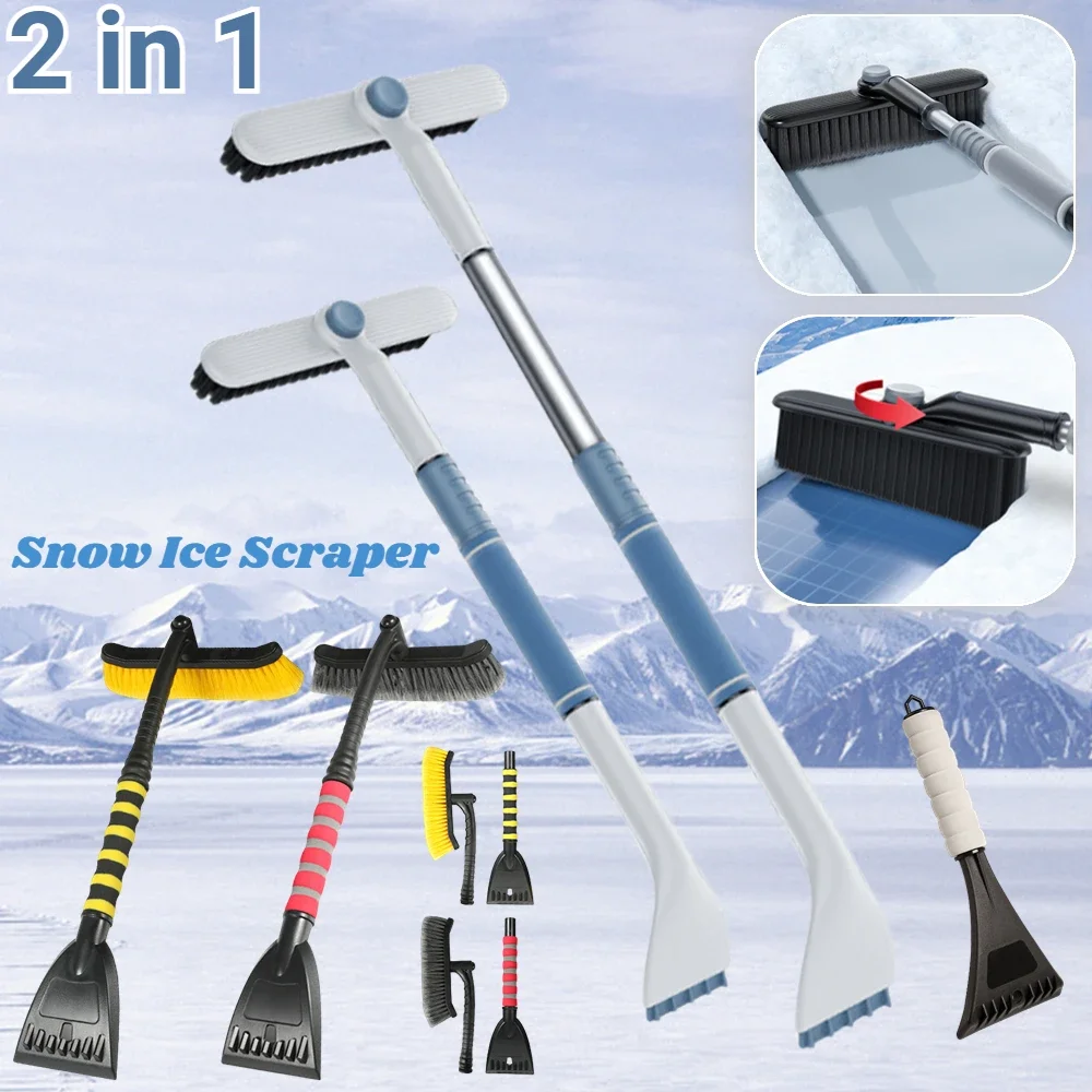 2 in 1 Car Snow Brush Shovel Telescopic Car Glass Deicing Cleaning Tool ... - £8.96 GBP+