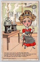 Gas Stove Advertising Crying Little Bride Uses Oil Stove Postcard G49 - $9.95