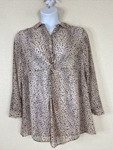 Torrid Womens Plus Size 0 (0X) Sheer Animal Print Twist Blouse Long Slee... - $17.68