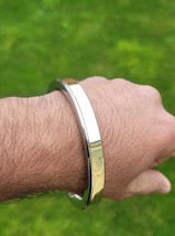 Prem dhillon kada stainless steel brass smooth plain sikh flat kara bangle j7a - £35.96 GBP