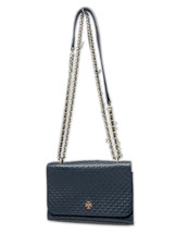 Tory Burch PreOwned Womens Black Gold Diamond Quilted Leather Chain Bag TB-PO-1 - £94.84 GBP