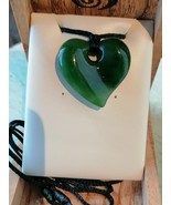 Beautiful Genuine Jade heart shape large pendant / necklace ( 35mm ) - $85.00