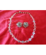 Austrian Vintage Aurora Borealis Choker Necklace With Matching Earrings.... - £19.73 GBP