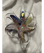 Murano Lavorazione Clear Millefiori Starfish Bowl Blown Glass Italy 9x5” - $42.04