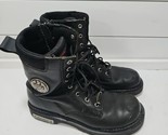 Harley Davidson Mens Boots 91547 Size 10 Black Leather Combat Shoes - £39.65 GBP
