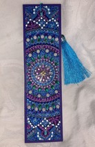 Purple and Blue Mandala, Mosaic bookmark, Leather Tassel Bookmark, Journ... - £12.31 GBP