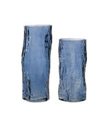 Blue Wavy Glass Vase (Set of 2) - $49.60
