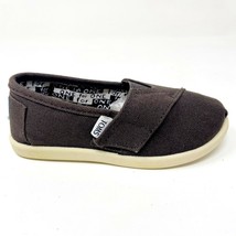 Toms Classics Chocolate Brown Tiny Toddler Slip On Casual Canvas Flat Shoes - £19.71 GBP