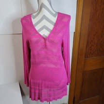 Womens Long Pink Alberto Makali Sweater 28&quot; Length/18.5 Pit to Pit Size XL - £19.84 GBP