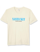 Marky G 6440 Adult Unisex &#39;Nantucket&#39; Graphic Sueded V-Neck T-Shirt Natu... - €4,91 EUR
