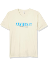 Marky G 6440 Adult Unisex &#39;Nantucket&#39; Graphic Sueded V-Neck T-Shirt Natural 2XL - £7.18 GBP