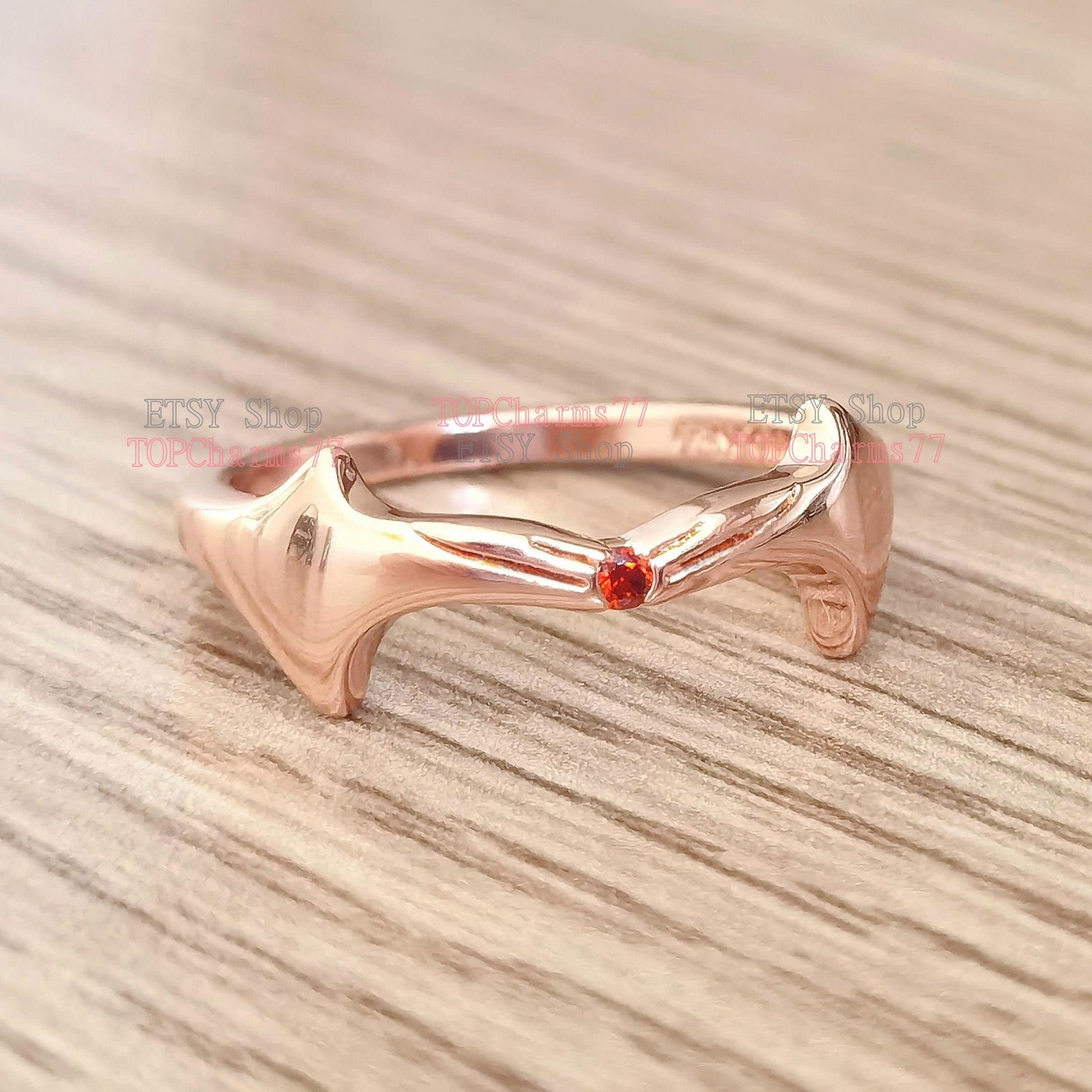 2023 The Avengers 14k Rose gold-plated Scarlet Witch Ring With Red Crystla Ring