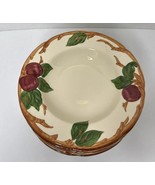 7 Vintage Fraciscan Ware Apple 8.5&quot; Rimmed Soup Bowls Leaves Twigs Rusti... - $183.25 CAD