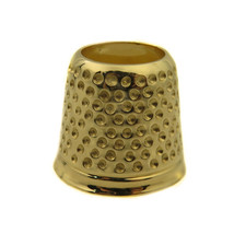 14k Solid Yellow Gold Finger Thimble Sewing Grip Shield For Pins And Needles  - £375.70 GBP
