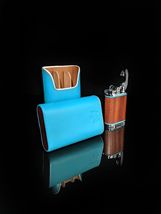 Brizard Positano Leather Cigar Carrying Case with Table Lighter NIB ( No Fuel ) image 10