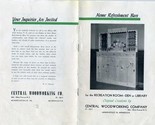 Central Woodworking Catalog Home Refreshment Bars 1950 Minneapolis Minne... - $24.82