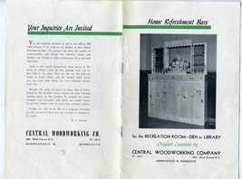 Central Woodworking Catalog Home Refreshment Bars 1950 Minneapolis Minne... - $24.82