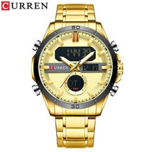 CURREN New Fashion Gold Watches for Men Sport Digital Mens Watch Luminou... - £47.12 GBP