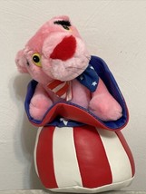 Pink Panther Plush 1998 Uncle Sam HAT Patriotic Red White Blue. Stars Stripes - £18.93 GBP
