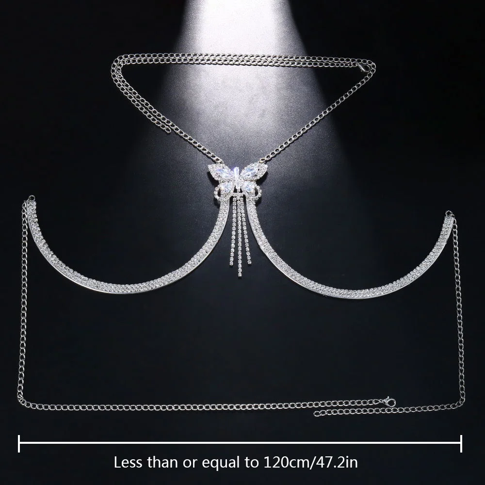 House Home Zircon Aerfly Chest Bracket Bra Chain Body Jewelry Aklace For Women A - $25.00