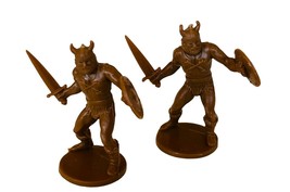 Crossbows Catapults Brown Vikings vtg plastic toy figures Lakeside Games 1983 - £15.87 GBP