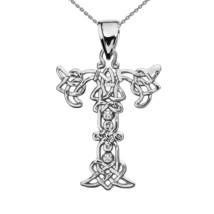 Sterling Silver CZ Celtic Knot Pattern Initial Letter T Pendant Charm Necklace - £37.72 GBP+