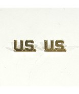 U.S. Military Uniform Dual Post Pin Gold-Brass Tone, Set of 2 - £11.19 GBP