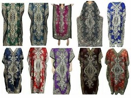 10X Damen Polyester Kaftan Maxi Boho Kleid Strandurlaub Lang Mehrfarbig 10St - £29.77 GBP