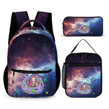 Mondxflaur Cartoon Backpacks for School Kids Lunch Bag and Pencil Cases Set - £37.56 GBP