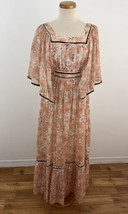 Vintage Candi Jones California Dress Maxi Boho Hippie Cottagecore Prairi... - £104.63 GBP