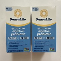 (2) Renew Life Extra Care Digestive Probiotic 30 Billion CFU 30 Cap Exp. 04/26 - $31.34