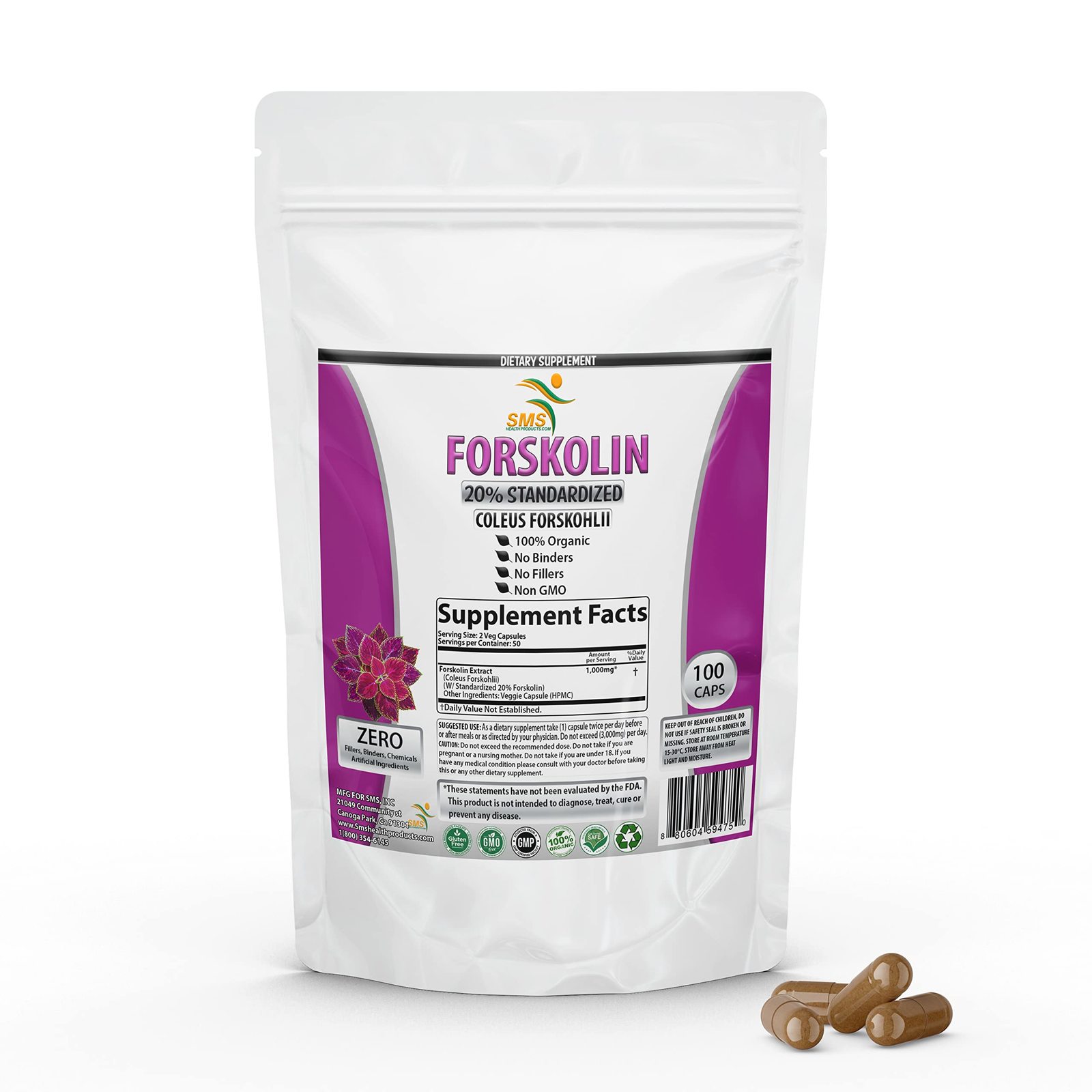 Pure Forskolin Extract Supplement with Potent Coleus Forskohlii 20% Stan... - $16.85