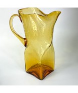 Morgantown Swirl Amber Pattern Mid Century Modern Art Glass Water Pitcher - £69.99 GBP