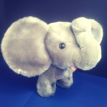 VINTAGE Dakin Elephant 14&quot; Gray Plush Stuffed Animal Trumpeting Large Ea... - $18.00