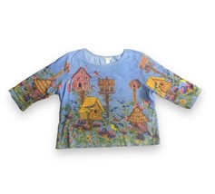 Y2K Cottagecore Sequin Birdhouse Bird Shirt All Over Print Christopher &amp;... - £10.22 GBP