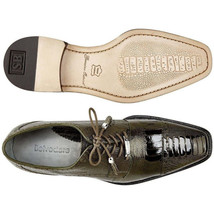 Belvedere Mens Shoes Batta Olive Genuine Ostrich Lace Up 14006 image 2