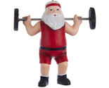 Kurt Adler 4.13&quot; Resin Weightlifter Santa Christmas Ornament A1861 - £13.49 GBP