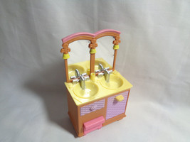 Fisher Price Loving Family Dollhouse Replacement Bathroom Double Sink Vanity - $7.66