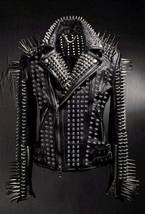 Steampunk Handmade Jacket, Heavy Metal Long Spiked Gothic Jacket, Personalized M - £315.24 GBP