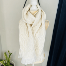 Ted Baker London Homerton Cable Knit Wool Blend Scarf Wrap, Ivory/White, Nwt - £96.71 GBP